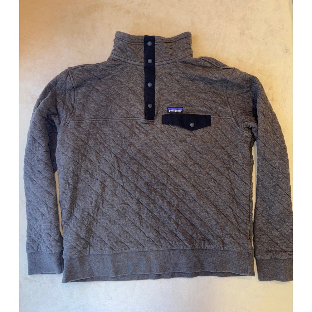 Patagonia Quilted Snap-T Pullover Mens Size L Grey